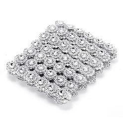 Silver 6 Rows Plastic Diamond Mesh Wrap Roll, Rhinestone Crystal Ribbon, for DIY Wedding Party Favors Decorations Craft, Silver, 97x2mm