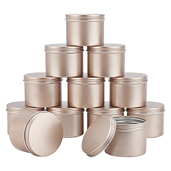 Matte Gold Color 100ML Round Aluminium Tin Cans, Aluminium Jar, Storage Containers for Cosmetic, Candles, Candies, with Screw Top Lid, Matte Gold Color, 6.85x5.1cm, Capacity: 100ml(3.38 fl. oz), 12pcs/box