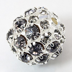 Прозрачный Латунные бусины со стразами , класс А, круглые, прозрачные, 20 мм, отверстие : 2.5 мм