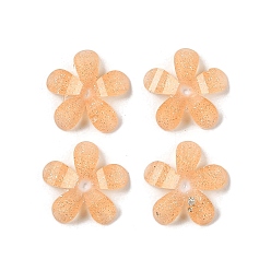 Седло Коричневый Полупрозрачная эпоксидная смола, блестящая пудра, декодирование кабошонов, цветок, седло коричневый, 10x10x2 мм