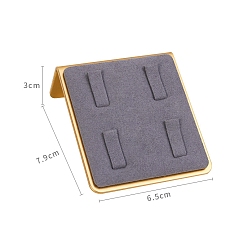 Светло-серый Бархатные кольца отображения, прямоугольные, светло-серый, 7.9x6.5x3 см