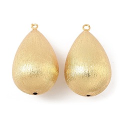 Настоящее золото 18K Подвески из латуни в форме слезы, стойки покрытие, долговечный, без кадмия и без свинца, реальный 18 k позолоченный, 46x27.5x25 мм, отверстие : 2 мм
