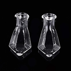 Прозрачный Стеклянные бутылки, шарик контейнеры, конус, прозрачные, 3.15~3.2x1.55~1.6 см, отверстие : 6 мм
