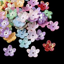 (52) Непрозрачная лаванда Акриловый шарик крышки, цветок, разноцветные, 11.5x11.5x3.5 мм, отверстие : 1.4 мм, Около 4166 шт / 500 г