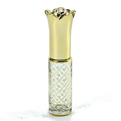 Heart Glass Roller Ball Bottles, with Cover, SPA Aromatherapy Essemtial Oil Empty Bottle, Heart, 2.6x9.1cm, Capacity: 8ml(0.27fl. oz)