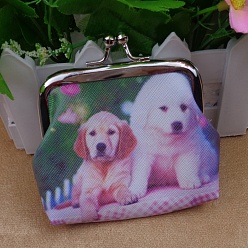 Разноцветный Трапециевидная сумка для куклы из пвх, с железным каркасом кошелька, принадлежности для американских кукол, Рисунок собаки, красочный, 70x90 мм