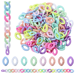 (52) Непрозрачная лаванда 800 шт непрозрачные акриловые связывая кольца, разъемы для быстрой связи, для изготовления бордюрных цепей, овальные, разноцветные, 16.5x11.5x3.5 мм, внутренний диаметр: 4.5x9 мм