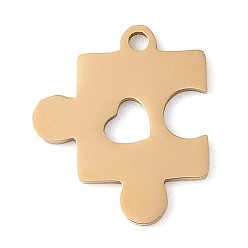 Золотой Ручная полировка 201 подвески из нержавеющей стали, лазерная резка, очарование головоломки, золотые, 16x14x1 мм, отверстие : 1.6 мм