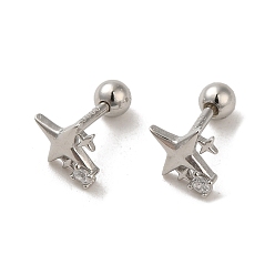 Платина 925 женские серьги из стерлингового серебра с микропаве из циркония, хрящевые серьги, звезда, платина, 7x6 мм