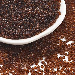 Коричневый Fgb 12/0 круглый стеклянный бисер класса А, прозрачные цвета, кофе, 2x1.5 мм, отверстие : 0.5 мм, Около 45000 шт / фунт