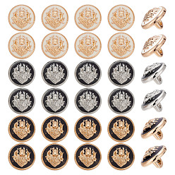 (52) Непрозрачная лаванда 30шт. 3 цвета 1-отверстие литые кнопки, плоские круглые со львом, разноцветные, 12x9 мм, отверстие : 1.8 мм, 10 шт / цвет