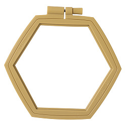 BurlyWood Aros de bordado hexagonales de plástico abs ajustables, círculo de bordado aros de punto de cruz, para coser, proyecto de costura y bordado diy, burlywood, 155x140 mm
