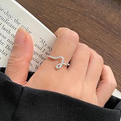 Letter I S925 манжеты из нержавеющей стали для женщин, буквы, серебряные, Буква "i", внутренний диаметр: 15~20 мм