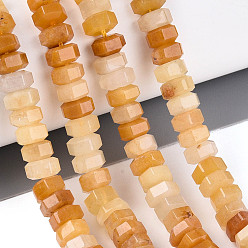 Топаз Нефрит Природный Топаз нефрита бисер нитей, граненые, шестиугольник, 6.5~7x3~3.5 мм, отверстие : 0.8~1 мм, около 109~113 шт / нитка, 14.76~15.16 дюйм (37.5~38.5 см)