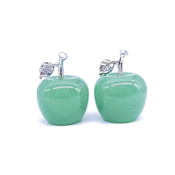 Зеленый Авантюрин Яблочный натуральный зеленый авантюрин украшения для витрины, рождественские украшения, для украшения дома подарка партии, 20 мм