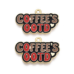 Верблюжий Подвески из сплава и эмали, очарование образа дня от word/coffee, золотые, верблюжие, 17.5x28x1 мм, отверстие : 1.7 мм