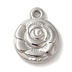 Нержавеющая Сталь Цвет 304 подвески из нержавеющей стали, цветочный шарм, цвет нержавеющей стали, 16x13x2.5 мм, отверстие : 1.5 мм