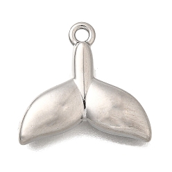 Другие Серия «Океан» 304 подвески из нержавеющей стали, анти-тускнение, рыбий хвост, 13.5x14x2.5 мм, отверстие : 1.2 мм