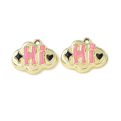Золотой Подвески из эмали и сплава, облако прелести, стойки покрытие, долговечный, золотые, 17x21.5x4 мм, отверстие : 1.8 мм