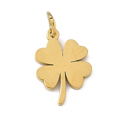 Клевер 304 прелести нержавеющей стали, с целью перехода в кольце, золотые, клевер, 14.5x10.5x1 мм, отверстие : 3.3 мм