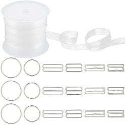 Платина 36 шт. 6 количество стилей 9 бюстгальтеры-топы из сплава в форме чашки, крючок для ремня бюстгальтера, застежка для нижнего белья, с 1 рулоном ТПУ пластика прозрачный эластичный ремешок, платина, 8x0.2 мм