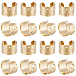 Real 24K Gold Plated & Stainless Steel Color 50шт. латунные ушные манжеты, с отверстием и звездочкой, реальный 24 k позолоченный и цвет нержавеющей стали, 11x7 мм, отверстие : 0.9 мм