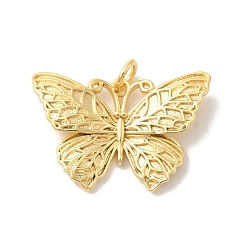 Настоящее золото 18K Латунные подвески, без кадмия, без никеля и без свинца, с целью перехода в кольце, бабочка, реальный 18 k позолоченный, 16.5x24.5x2.5 мм, отверстие : 3 мм