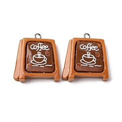 Другие Подвески из смолы, с железной платиной петлей, вывеска магазина, 26.5x21x7 мм, отверстие : 2 мм