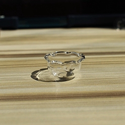 Прозрачный Миниатюрная стеклянная чаша, для кукольных аксессуаров, притворяющихся опорными украшениями, прозрачные, 16x10~12 мм