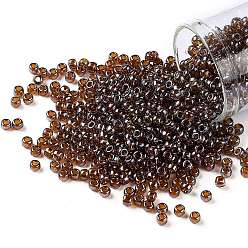 (454) Gold Luster Root beer Круглые бусины toho, японский бисер, (454) пиво с золотым блеском, 8/0, 3 мм, отверстие : 1 мм, Около 222 шт / 10 г