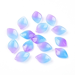 Colorful Imitation Jade Glass Pendants, Petal, Colorful, 19x13x4.5mm, Hole: 1mm