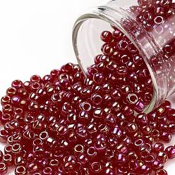 (165C) Transparent AB Ruby Тохо 8/0 круглые бусины, японский бисер, (165 c) прозрачный аб рубин, 3 мм, отверстие : 1 мм, Около 222 шт / 10 г