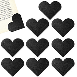 Черный 10 шт. защитные уголки в форме сердца из искусственной кожи, для любителей книг, писателей, читателей, чёрные, 50x61x1.5 мм