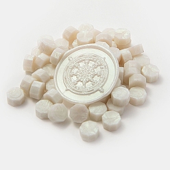 Светло-зеленый Иллюзорные цветные частицы сургуча, для ретро печать печать, восьмиугольник, светло-зеленый, 9 мм, Около 1500 шт / 500 г