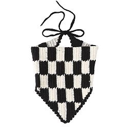 Tartan Бандана крючком, платок треугольный платок для волос, вязаный платок текстурная повязка обернутая повязка на голову, шотландка, 250x500 мм