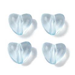 Бледно-бирюзовый Прозрачные акриловые бусины, сердце, бледные бирюзовая, 9.5x10.5x6.5 мм, отверстие : 1.8 мм