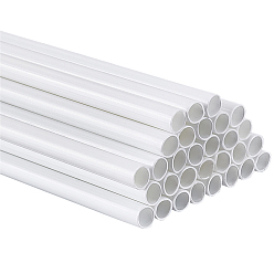 White 30Pcs ABS Plastic Round Tube, for DIY Sand Table Architectural Model Making, White, 250x6mm, 5mm inner diameter