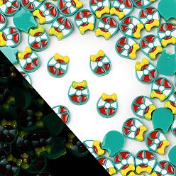 Christmas Bell Кабошоны из светящейся смолы на рождественскую тематику, светится в темноте, Рождественский колокольчик, 9x8x3 мм