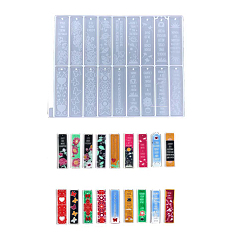 Белый Прямоугольные силиконовые формы для закладок своими руками, формы для литья смолы, для уф-смолы, изготовление ювелирных изделий из эпоксидной смолы, белые, 267x210x4 мм