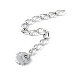 Stainless Steel Color Non-Tarnish 304 Stainless Steel Chain Extender, Stainless Steel Color, 55x2.5mm