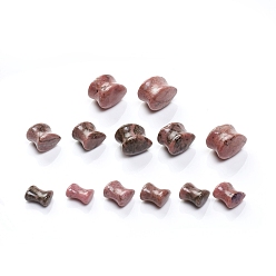 Rhodonite Natural Rhodonite Ear Flesh Tunnel, Teardrop Ear Expander, Ear Gauges, 10~18x6~14x12~13.5mm
