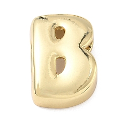 Letter B Латунные бусины с инициалами, реальный 18 k позолоченный, долговечный, стойки покрытие, без свинца и без кадмия, В письме, 20.5x14.5x7 мм, отверстие : 8.5x4 мм