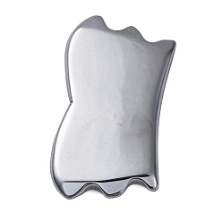 Rectangle Доски из терагерцового камня гуаша, массажный инструмент, прямоугольные, 96x55x9 мм, отверстие : 2 мм