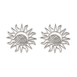 Нержавеющая Сталь Цвет Не тускнеет 304 кобошоны из нержавеющей стали, солнце, цвет нержавеющей стали, 25x25x1.5 мм