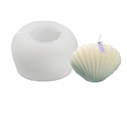 White Shell Shape DIY Candle Silicone Molds, for Scented Candle Making, White, 6.5x4.2x5.2cm
