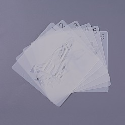 White Kids Cartoon Plastic Hollow Drawing Stencil, Reusable Drawing Template For Kids DIY Scrapbooking, School Projects, White, 13x13x0.03cm, about 6pcs/set