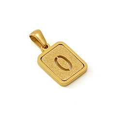 Letter O Шкентели нержавеющей стали, реальный 18 k позолоченный, прямоугольные, Письмо O, 15x12 мм