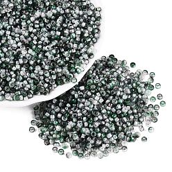 Grün Backlack Glasperlen, Rondell, Rundloch, grün, 2.5x1.5 mm, Bohrung: 1~1.2 mm, ca. 25000 Stk. / Pfund