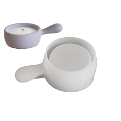 Белый Плоские круглые с ручкой силиконовые подсвечники формы своими руками, формы для литья смолы, для уф-смолы, изготовление изделий из эпоксидной смолы, белые, 117.5x69.5x36.5 мм, внутренний диаметр: 63.5 мм