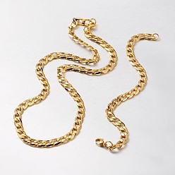 Золотой 304 нержавеющей стали Снаряженная цепи ожерелья и браслеты наборы, из нержавеющей стали застежками омаров, граненые, золотые, 21.65 дюйм (550 мм), 220 мм (8-5/8 дюйм)